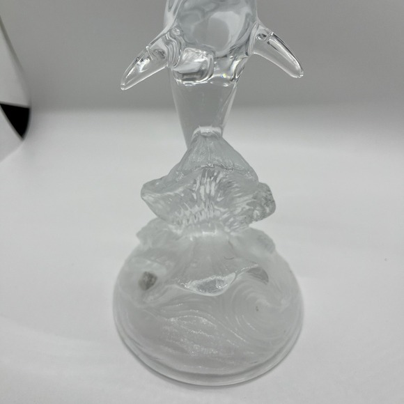 Cristal D'Arques Lead Crystal Dolphin Figure Statue France Clear Frosted - Picture 2 of 10